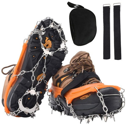 📢📢 50% KORTING!! ❄️ Ijsgrips voor schoenen en laarzen – lichtgewicht sneeuwgrips met antislipprofiel voor wandelen, dagelijks woon-werkverkeer en wintertrektochten, one size voor heren en dames