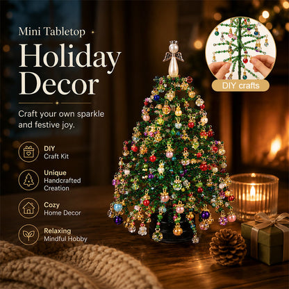 Elegante Mini-Kerstboom met Kralen | Verzamelbare Premium Feestdagen Decoratieset