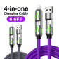 📢📢 1+1 gratis🔌 4-in-1 USB-C-kabel – PD-snelladen, datasynchronisatie, USB-A/Type-C/Lightning, aluminium, compatibel