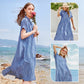🛍️Nieuwe exclusieve zomerkleding 👗 Gestreepte revers-overhemdjurk met knopen | Met functionele zakken