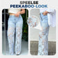 💃Zomermode voor de toekomst🌸Modieuze kanten patchwork denim jeans