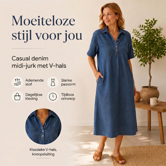 👗 NU 50% KORTING! 👖 Casual spijkerjurken met zakken – zachte denim & relaxed model – handige zakken, perfect voor elke dag – comfortabel en veelzijdig ✨🌸