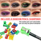 💧 14-delige waterproof gekleurde gel eyeliner potlood – metallic & shimmer afwerkingen, smudge-proof (Kleur van puntenslijper is willekeurig)