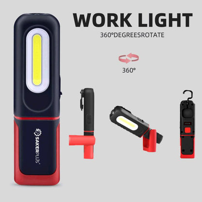 📢📢 50% KORTING🔧 Oplaadbare werklamp 1500LM – magnetische COB LED-monteurslamp met 360° draaibare haak, 180° verstelbare standaard, zaklampmodus en USB-C-oplaading, IP54 waterbestendig voor autoreparatie, garage en camping.