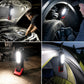 📢📢 50% KORTING🔧 Oplaadbare werklamp 1500LM – magnetische COB LED-monteurslamp met 360° draaibare haak, 180° verstelbare standaard, zaklampmodus en USB-C-oplaading, IP54 waterbestendig voor autoreparatie, garage en camping.