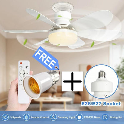 ⏳ZOMERUITVERKOOP 50% KORTING🔥 40W LED plafondventilatorlamp – 52 cm, ultrastil met afstandsbediening 🎯 | E27 + gratis Type C / Type F-adapter 🔌 | Voor slaapkamer 😴, keuken 👩 & garage 🛠