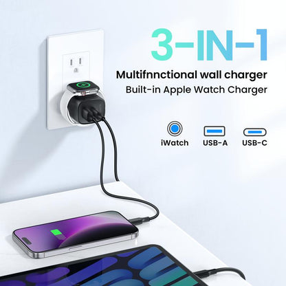 🔋3-in-1 Magnetische Draadloze Oplader met Stekker