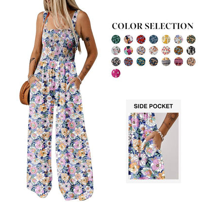 🌼Dames casual print overall met spaghettibandjes