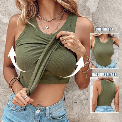 🔥Hot Sale 50% UIT🔥Geribbelde tanktop voor dames met plankbeha