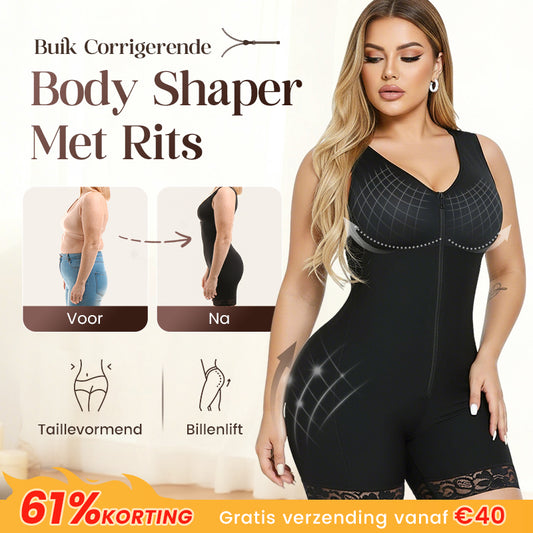 Buikcontrolerende Billenlifter Shaper Met Rits Kruis Fajas Colombianas