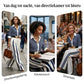 🎁Nieuw: 50% korting 💥 2-delige set voor dames: gestreept blouse + wijde broek