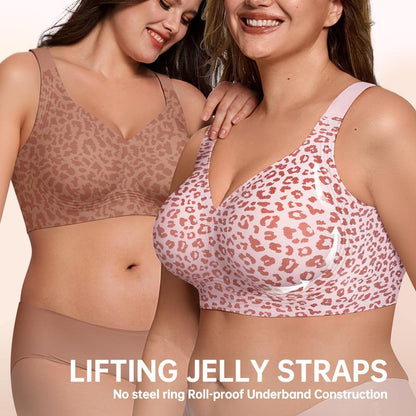 🏆LAATSTE DAG VAN DE ACTIE 50% KORTING 🔥Luipaardprint Super stevige draadloze jelly-beha