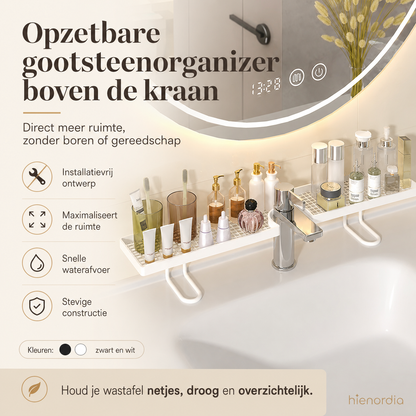 📢📢 50% KORTING🛁 Minimalistisch opbergrek van koolstofstaal voor badkamer en wastafelblad – zonder boren, vochtbestendig en schimmelwerend voor huidverzorging en toiletartikelen