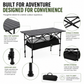 Draagbare opvouwbare campingtafel met opbergtas