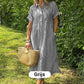 🛍️Nieuwe exclusieve zomerkleding 👗 Gestreepte revers-overhemdjurk met knopen | Met functionele zakken
