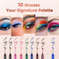 💧 14-delige waterproof gekleurde gel eyeliner potlood – metallic & shimmer afwerkingen, smudge-proof (Kleur van puntenslijper is willekeurig)