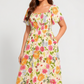 🔥Laatste dag: 50% korting!🌸👗 Bloemenjurk met plooien, vierkante hals & zakken🏖️