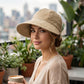🎁✨Elegante opvouwbare zonnehoed voor dames met UPF 50+ – Brede katoenen buckethoed met nekflap en verstelbare band 🌞 | Inpakbaar, ademend en strandklaar