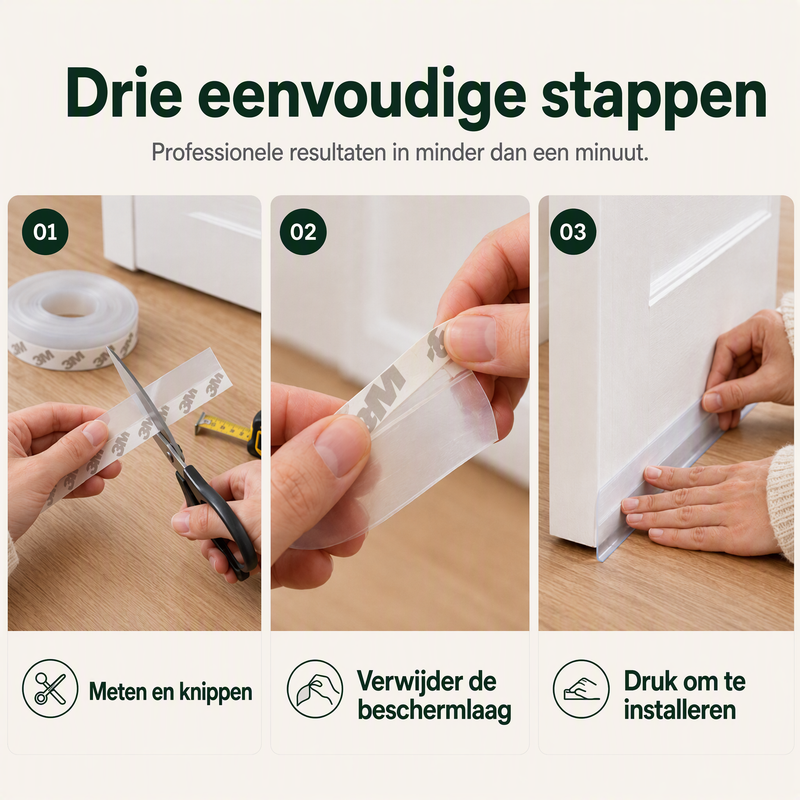 📢📢 1+1 gratis🚪 Zelfklevende transparante siliconen tochtstrip voor deuren en ramen – geluiddempend, stootvast en kierdicht, ook voor de onderkant van de deur.