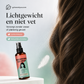 Lichtgewicht, voedende pruikspray die niet hoeft te worden uitgespoeld.