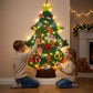 🎅Xmas Hot Sale - 50% KORTING!🎄DIY vilten kerstboom voor kinderen – 32 herbruikbare ornamenten + kerstverlichting