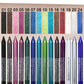 💧 14-delige waterproof gekleurde gel eyeliner potlood – metallic & shimmer afwerkingen, smudge-proof (Kleur van puntenslijper is willekeurig)