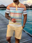 🔥 Heren casual set met korte mouwen, sportieve strandmode voor de zomer, ruitpatroon, slim-fit, boven de knie.