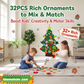 🎅Xmas Hot Sale - 50% KORTING!🎄DIY vilten kerstboom voor kinderen – 32 herbruikbare ornamenten + kerstverlichting