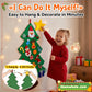 🎅Xmas Hot Sale - 50% KORTING!🎄DIY vilten kerstboom voor kinderen – 32 herbruikbare ornamenten + kerstverlichting