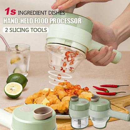 🌻Herfst Aanbieding📢📢 50% KORTING!! 🥕  4-in-1 elektrische groentesnijder – hak, snij & rasp in seconden. Compact & krachtig – elke maaltijd sneller! ⚡🔪