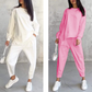 🌸✨Dames set van katoen met een sweatshirt met lange mouwen en een broek, met een asymmetrische zoom