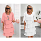 🎁2026 Nieuw binnen 50% KORTING💥Elegante gelaagde jurk met ruchesmouwen voor dames