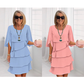 🎁2026 Nieuw binnen 50% KORTING💥Elegante gelaagde jurk met ruchesmouwen voor dames