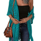 😍Oversized gebreid vest voor dames – Lichtgewicht gehaakte kimono met kwastjes voor lente & zomer 🌸