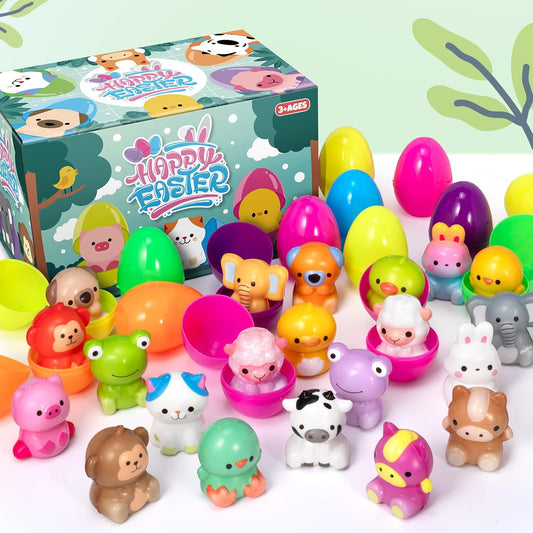12/24 stuks voorgevulde paaseieren met langzaam terugverend squishy speelgoed