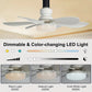2-in-1 Draagbare plafondventilator & lamp met afstandsbediening
