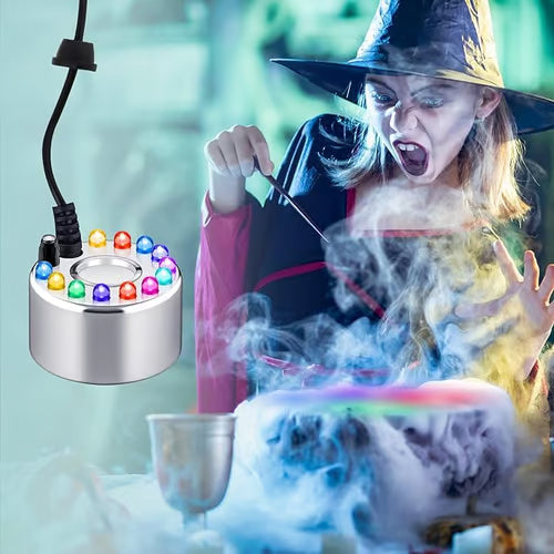 💨 NU 50% KORTING! ⚡ 12-LED ultrasone mistmaker – Creëert koele mist & kleurrijk licht – Perfect voor luchtbevochtigers, fonteinen of Halloween-decoratie – Werkt stil in water 💧✨