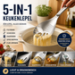📢📢 50% KORTING🥄 5-in-1 Kooklepel van 304 Roestvrij Staal – Eierdooierscheider voor Rauwe Eieren, Aardappelstamper, Raspplaat, Schuimspaan & Flessenopener | Robuust Keukengerei.