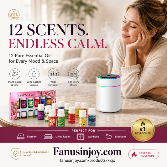 🔥Beperkte tijd 50% korting! 🎁🌺De frisse geur tilt je humeur op! 🌷12-delige set wateroplosbare etherische oliën