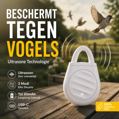 🐦Geen last meer van vogels, ongedierte en sprinkhanen! Draagbare ultrasone vogelwerende sleutelhanger.