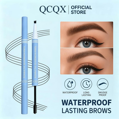 🔥Koop 1, krijg 1 gratis🔥Waterbestendig 2-in-1 mini-wenkbrauwpotlood en gekleurde wenkbrauwgel: langhoudende make-up voor de wenkbrauwen om natuurlijke en realistische lijnen te creëren die de haartjes nabootsen.