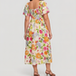 🔥Laatste dag: 50% korting!🌸👗 Bloemenjurk met plooien, vierkante hals & zakken🏖️