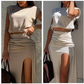 💥Elegante top en rokset met hoge split voor dames