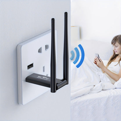 📢📢 50% KORTING!! 📶 USB WiFi-versterker - Dubbele-antennetechnologie voor verbeterde netwerkdekking thuis/kantoor met eenvoudige installatie 🏠🚀