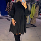 Dames Plus Size Lantaarn Mouw Opstaande Kraag Jurk