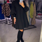 Dames Plus Size Lantaarn Mouw Opstaande Kraag Jurk