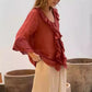 🎉Gelukkig Nieuwjaar! 50% KORTING 🛍️Damesblouse met ruches en klokmouwen