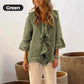 🎉Gelukkig Nieuwjaar! 50% KORTING 🛍️Damesblouse met ruches en klokmouwen