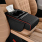 📢📢 50% KORTING🚗 Auto-armsteunkussen – 5-in-1 middenconsolehoes met 2 opbergzakken, bekerhouder, tissueboxvak en telefoonvak voor sedans en een georganiseerd auto-interieur.