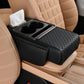 📢📢 50% KORTING🚗 Auto-armsteunkussen – 5-in-1 middenconsolehoes met 2 opbergzakken, bekerhouder, tissueboxvak en telefoonvak voor sedans en een georganiseerd auto-interieur.